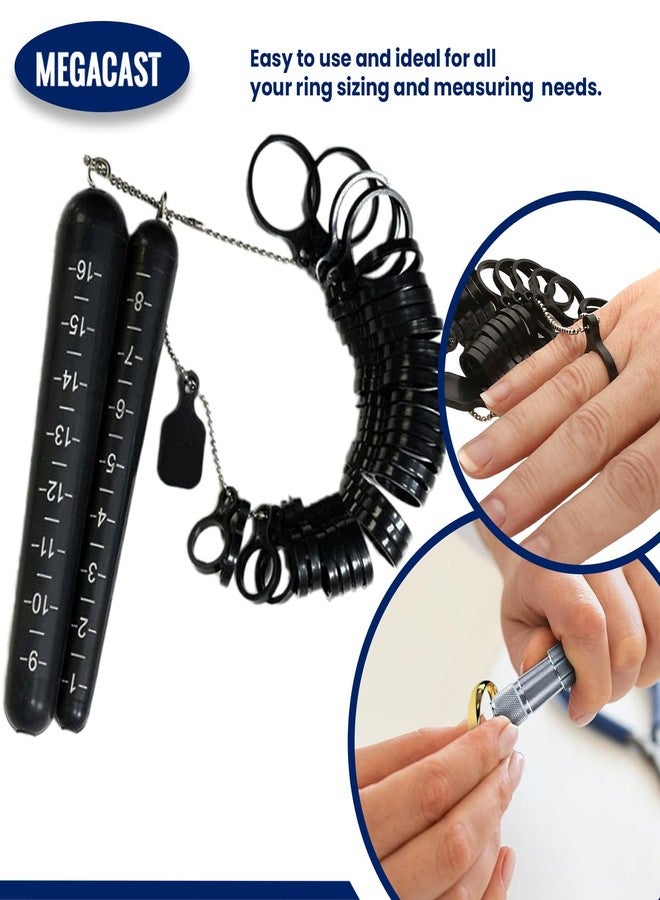 MegaCast Ring Stretcher Set with Ring Sizer Tool, Solid Steel Ring Size Adjuster & Finger Size Gauge Tool with Plastic Mandrel kit for Precise Ring Resizing and Measurement - Image 5