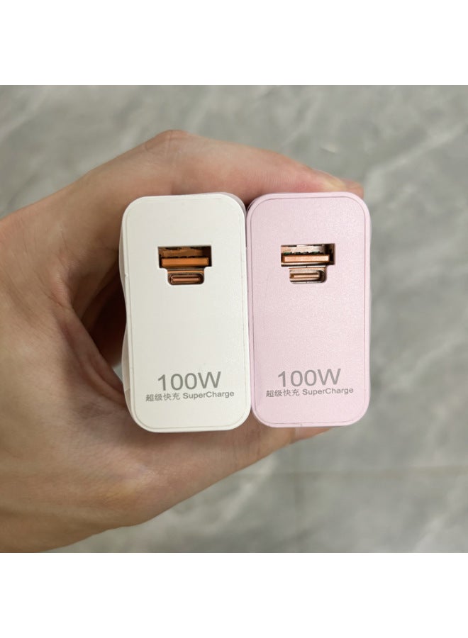 Suitable For Huawei Mobile Phone Charger P70pro100W Pink Fast Charging Head A C Super Fast Charging MAX Suit-Color:Original Group White Head White 1 Meter Line - Image 3