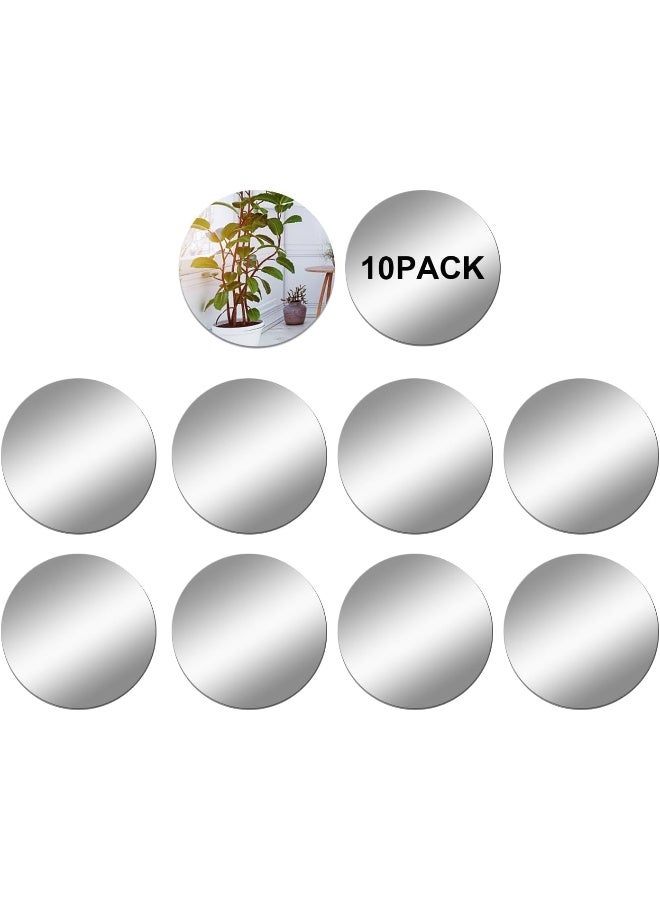 TPGP 10 قطع من بلاط المرآة الأكريليكية ذاتية اللصق 10 * 10 سم * 1 مم ملصقات صغيرة دائرية بلاستيكية للحرف اليدوية والديكور ومشاريع DIY - Image 1