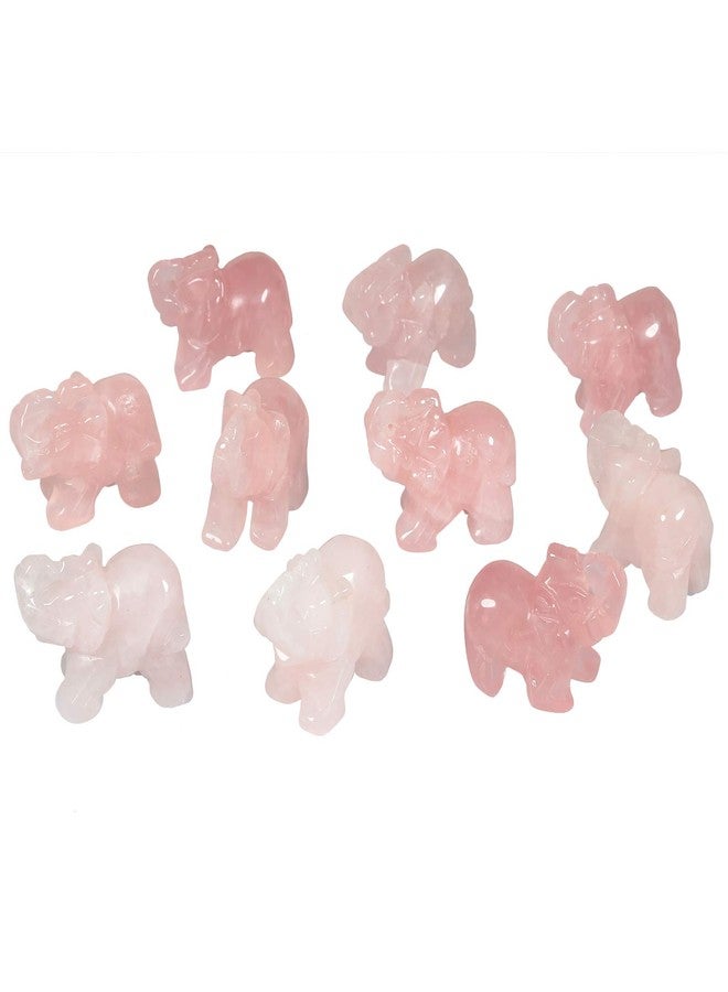 mookaitedecor Rose Quartz Elephant Crystal Sculpture Statue Healing Reiki Pocket Gemstone Figurines Crafts 1.5 Inch - Image 4