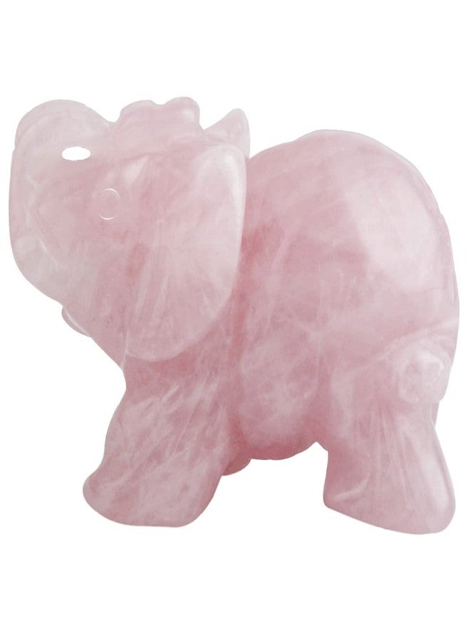 mookaitedecor Rose Quartz Elephant Crystal Sculpture Statue Healing Reiki Pocket Gemstone Figurines Crafts 1.5 Inch - Image 1