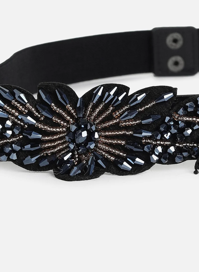 صوص هاوت Black Textured Waist Belt