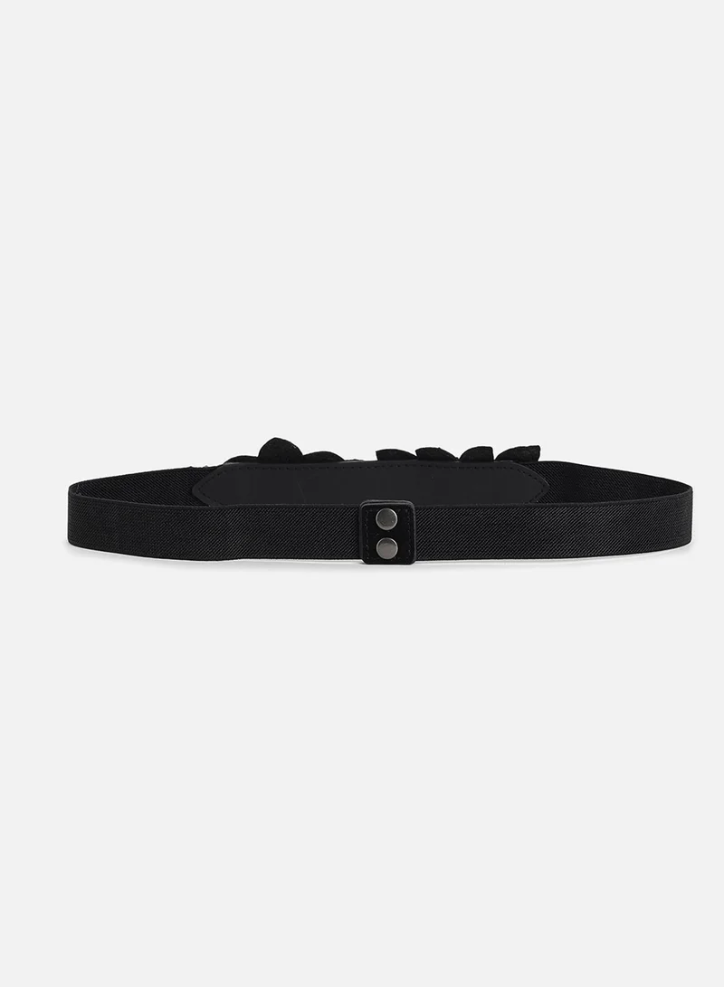 صوص هاوت Black Textured Waist Belt