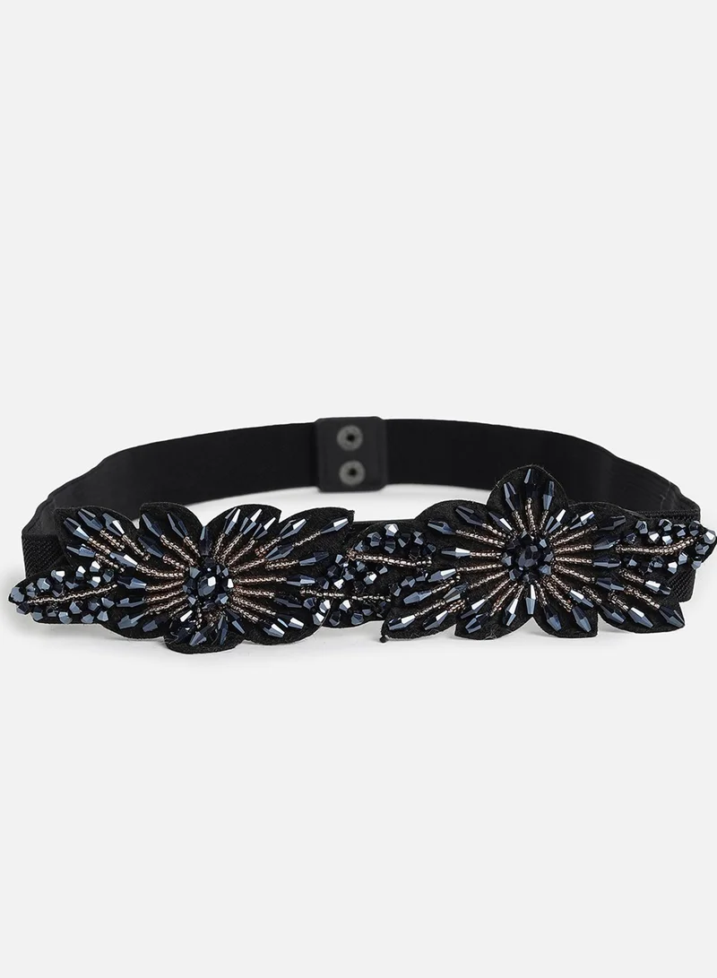 صوص هاوت Black Textured Waist Belt