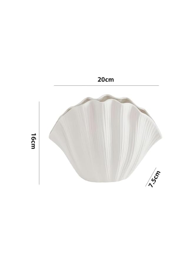 The Bros Shell-Shaped Vase, Ceramic Art Vase for Living Room Decor, Minimalist Creative Plain-Fired Vases for Modern Home Decor, Flower Vases for Modern Home Decor - Image 2