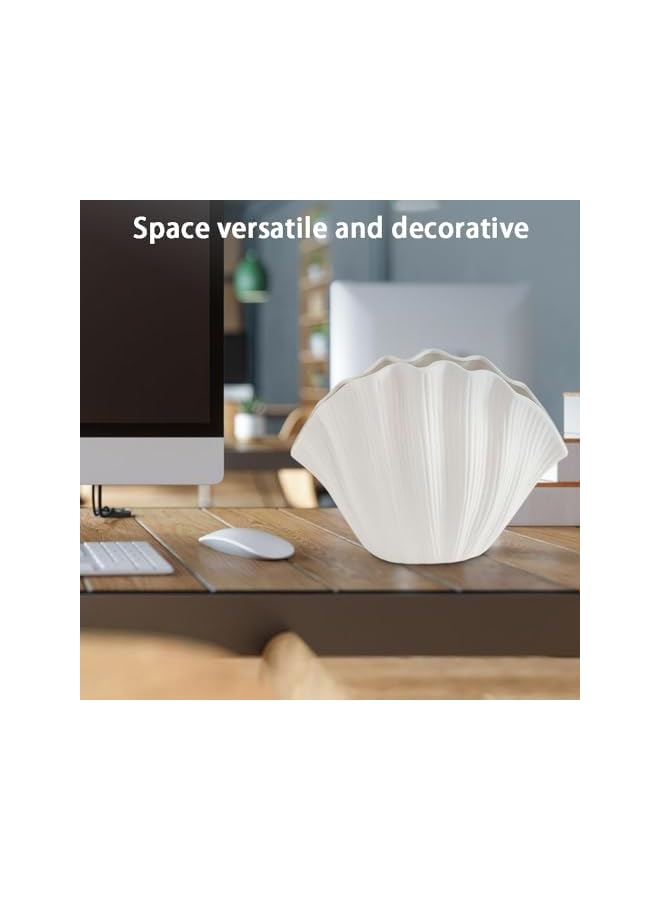 The Bros Shell-Shaped Vase, Ceramic Art Vase for Living Room Decor, Minimalist Creative Plain-Fired Vases for Modern Home Decor, Flower Vases for Modern Home Decor - Image 5