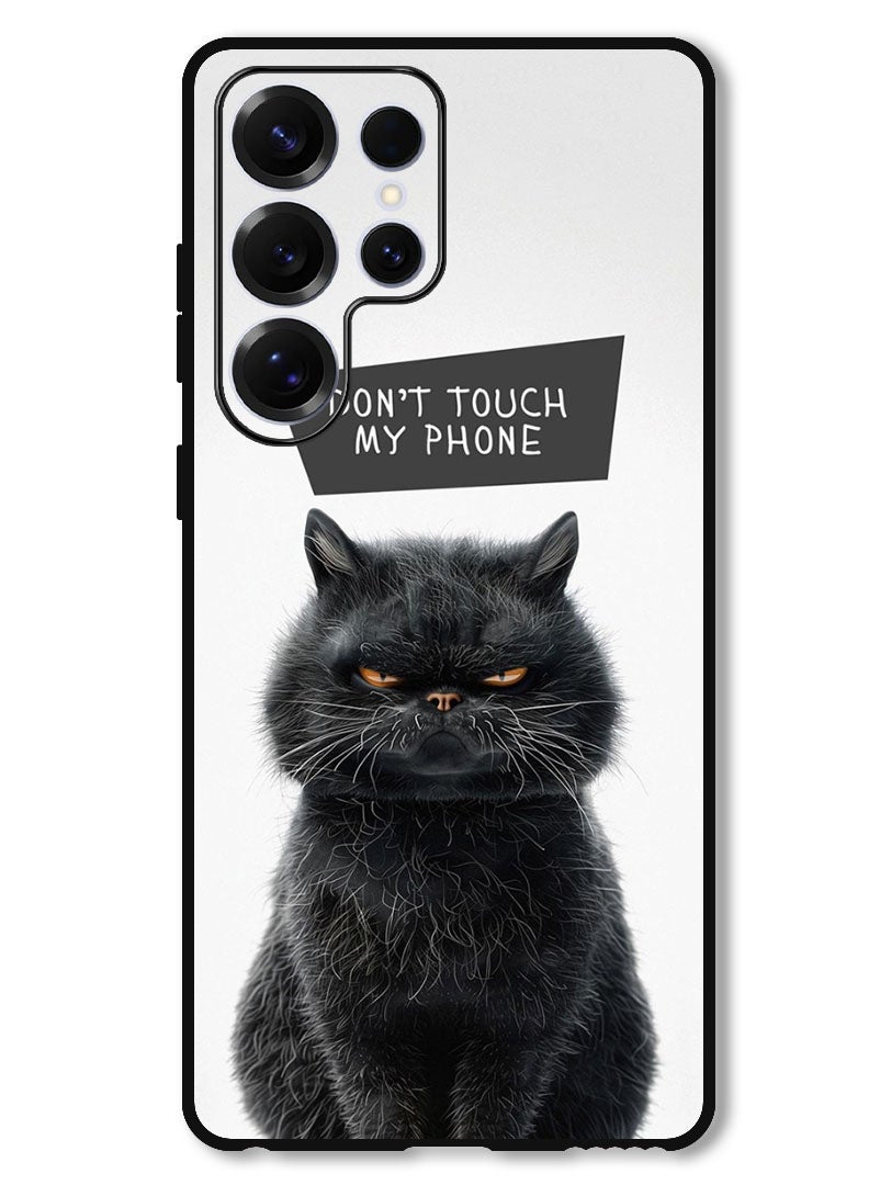 Theodor Protective Case Anti Scratch Shock Proof Bumper Cover For Samsung Galaxy S25 Ultra Dont Touch My Phone Cat - Image 1