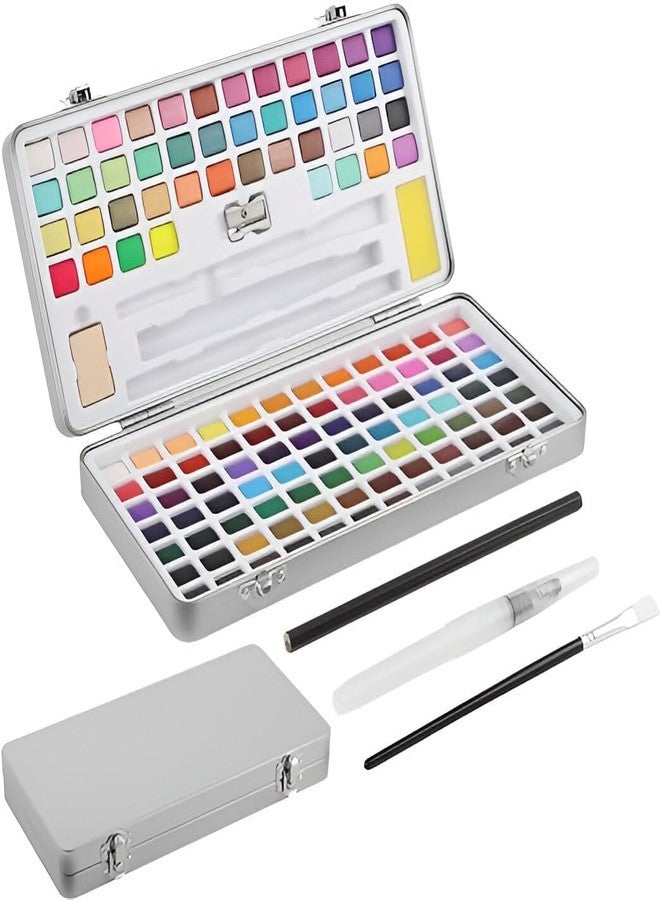 Artnery Portable Solid Water color Paint Set 128 colors Sketch Watercolor Palette Kit & Storage case - Image 2