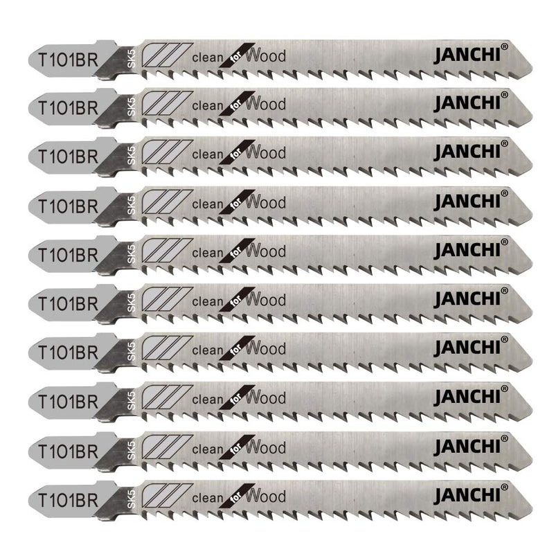 Jianchi 50 عبوة من شفرات المنشار الكهربائي T101BR T-Shank - مجموعة شفرات منشار 4 بوصة 10 أسنان لكل بوصة - مصنوعة من الفولاذ الكربوني عالي السرعة، لقطع الخشب والبلاستيك بدقة ونظافة - Image 1