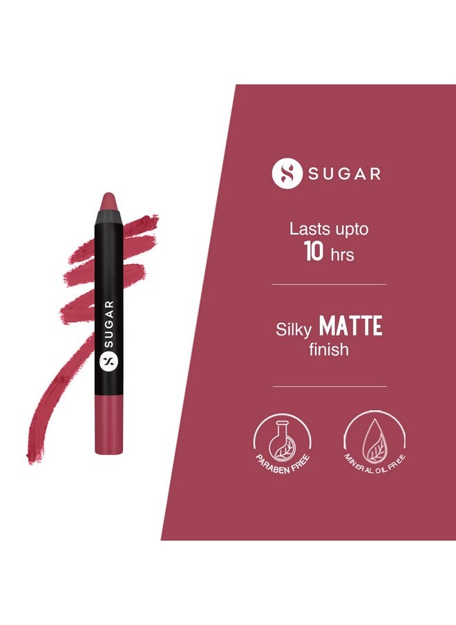 SUGAR Cosmetics Matte As Hell Lip Crayon | Lasts Upto 8Hrs | Water Resistent Lipstick For Women | 2.5Gm - 28 Honey Rider  - Image 2