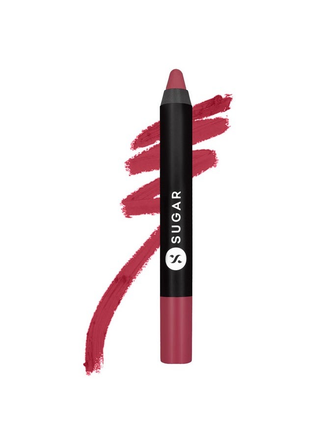SUGAR Cosmetics Matte As Hell Lip Crayon | Lasts Upto 8Hrs | Water Resistent Lipstick For Women | 2.5Gm - 28 Honey Rider  - Image 1