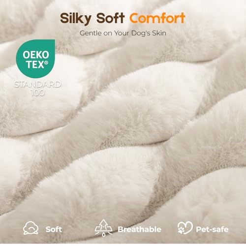 DOPEDIO Orthopedic Dog Bed for Large Dog Waterproof Pet BedNonSlip Bottom and EggCrate Foam with Removable Washable Cover Crate BedCream36x27x3 - Image 3
