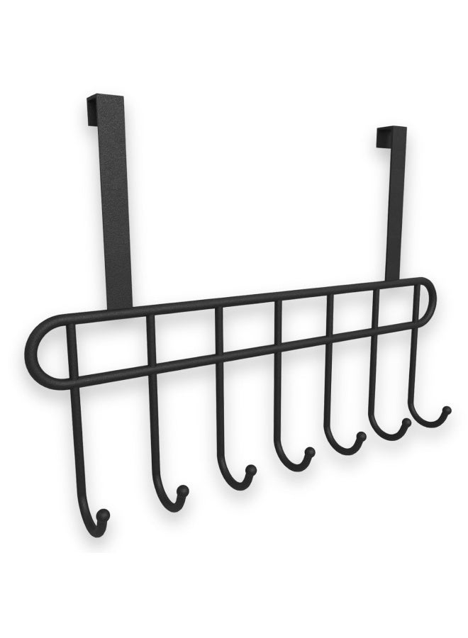 Lazer Over The Door Hook Hanger, Black, 7 Hooks - Image 5
