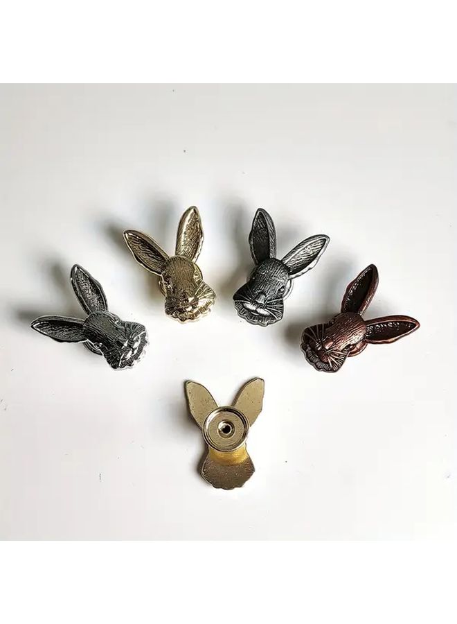 4Pcs Grey Rabbit Shaped Metal Hooks For Cabinets Drawers And Decorative Boxes Easy Screw Installation Sturdy - Image 5