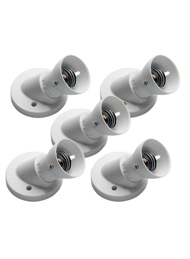 ADMORE NV625 45-Degree Angled Lamp Holder - E27/B22 Compatible Light Base for Wall and Ceiling - White - Image 1