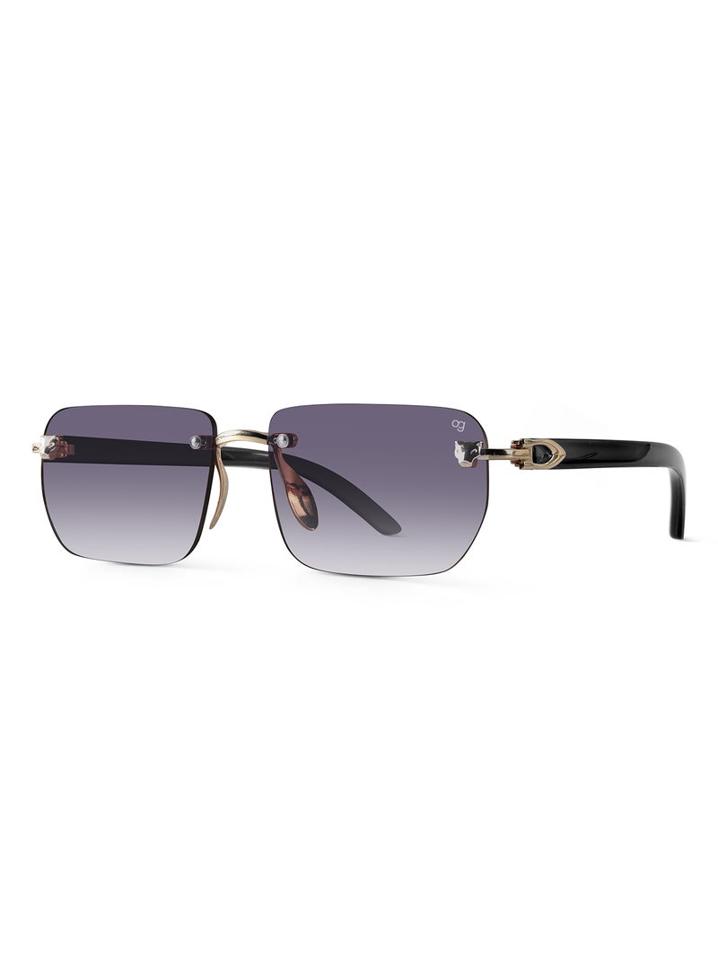 Woggles Uv-Protected Golden Rimless Rectangle Sunglasses  - Image 5