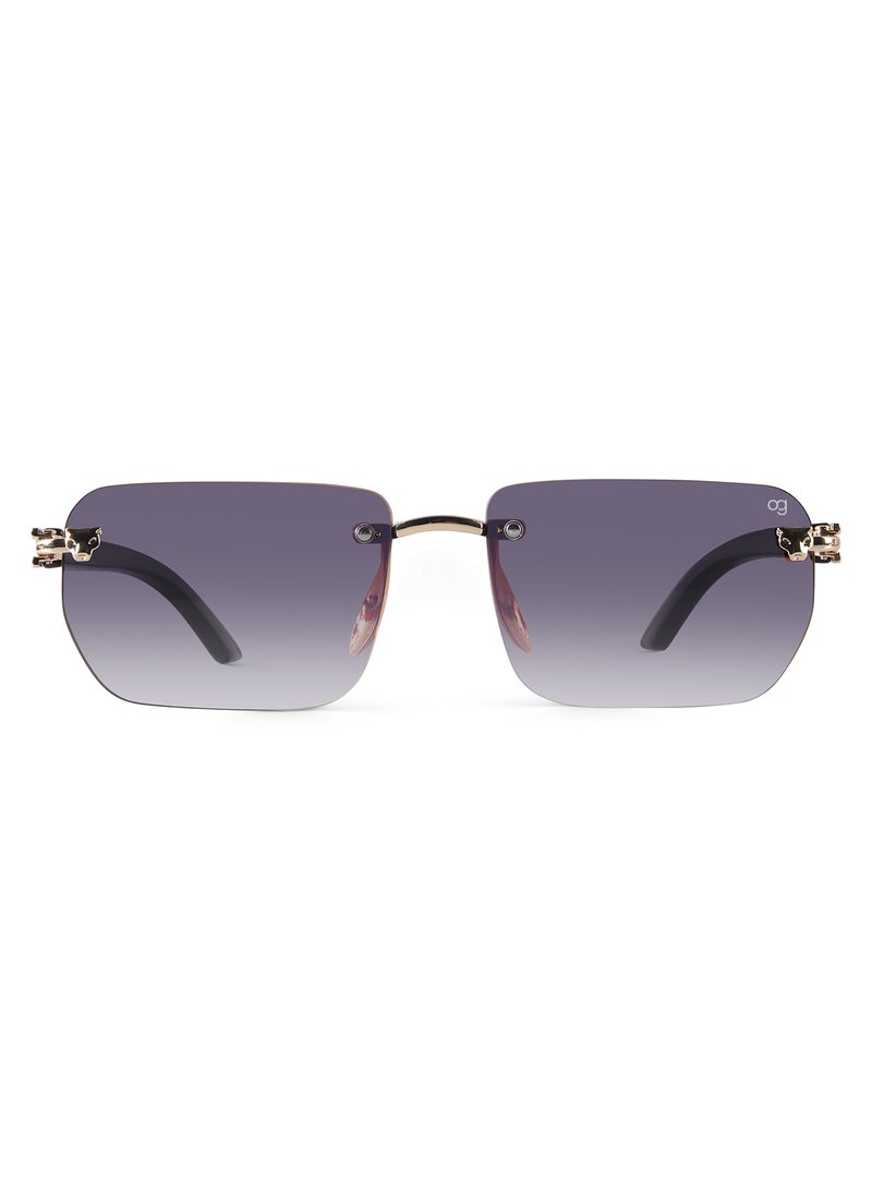 Woggles Uv-Protected Golden Rimless Rectangle Sunglasses  - Image 4