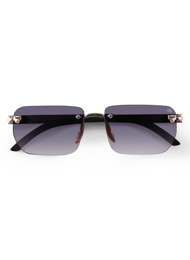 Woggles Uv-Protected Golden Rimless Rectangle Sunglasses  - Image 3