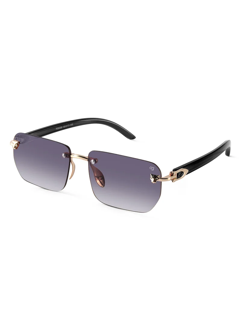 Woggles Uv-Protected Golden Rimless Rectangle Sunglasses