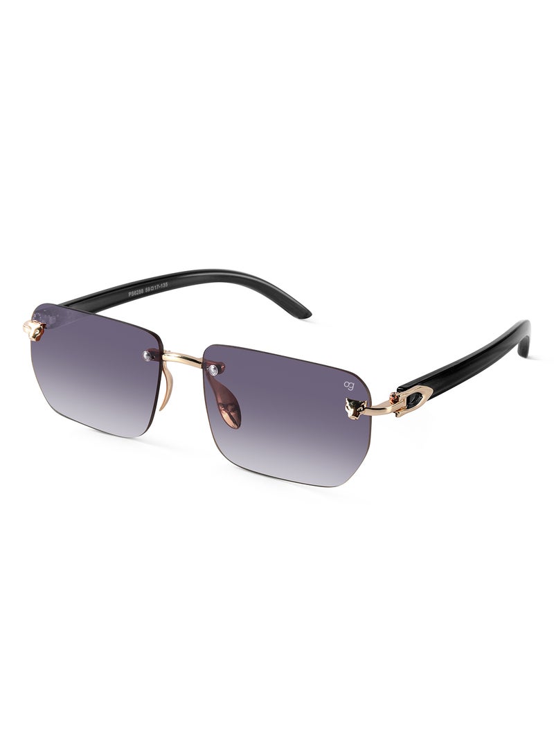 Woggles Uv-Protected Golden Rimless Rectangle Sunglasses  - Image 1