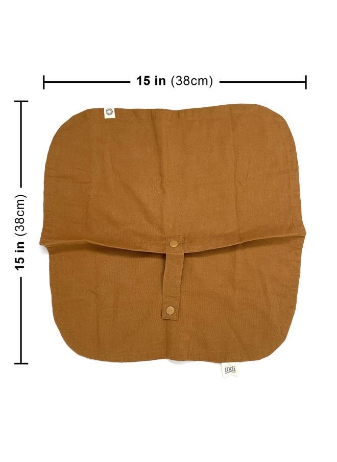 Kishu Baby - Indi Fair Trade & GOTS Certified Organic Cotton Pacifier Blanket Set (Rust, Mustard, Caramel) - Image 1