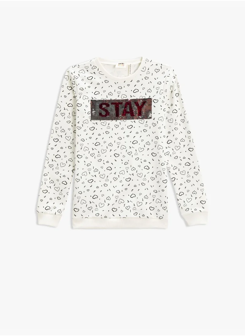 كوتون Sweatshirt Long Sleeve Printed Crew Neck Cotton