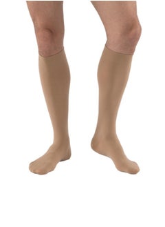 JOBST Relief Knee High Graduated Compression Socks 20-30mmHg - Comfortable Unisex Design - Closed Toe, Beige, Large  - Image 1