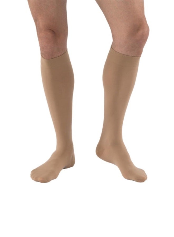 JOBST Relief Knee High Graduated Compression Socks 20-30mmHg - Comfortable Unisex Design - Closed Toe, Beige, Large  - Image 1