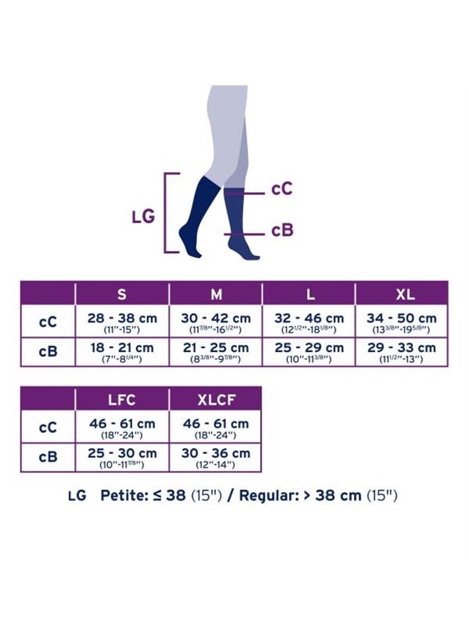 Relief Knee High Graduated Compression Socks 20-30mmHg - Comfortable Unisex Design - Closed Toe, Beige, Large
