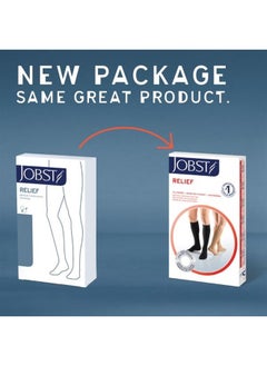 JOBST Relief Knee High Graduated Compression Socks 20-30mmHg - Comfortable Unisex Design - Closed Toe, Beige, Large  - Image 5