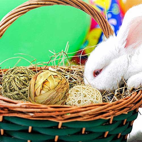Bac-kitchen 9 Pcs Small Animals Play Balls Rolling Activity Chew Toys Gnawing Treats for Rabbits Guinea Pigs Chinchilla Bunny Natural Balls, Pet Cage Entertainment Accessories (9 Pcs) - Image 5