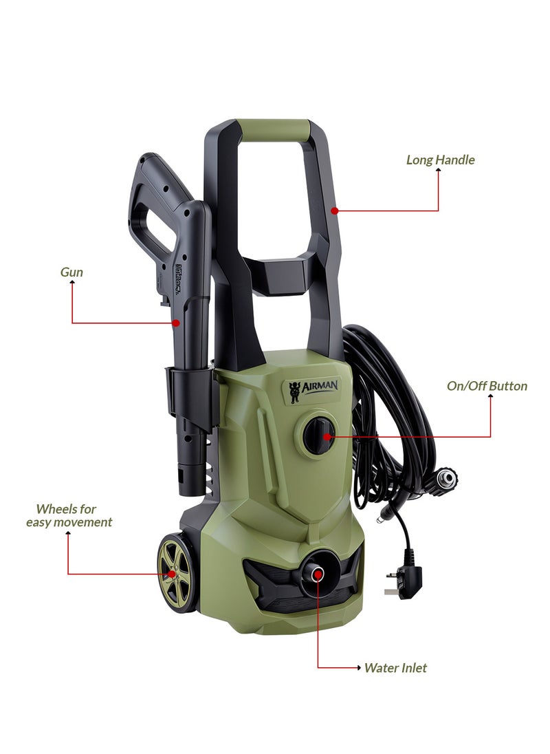 AIRMAN - Airman High-Performance Pressure Washer with 125 Bar and 1600W Power Car Cleaner SK103-16H - Image 1
