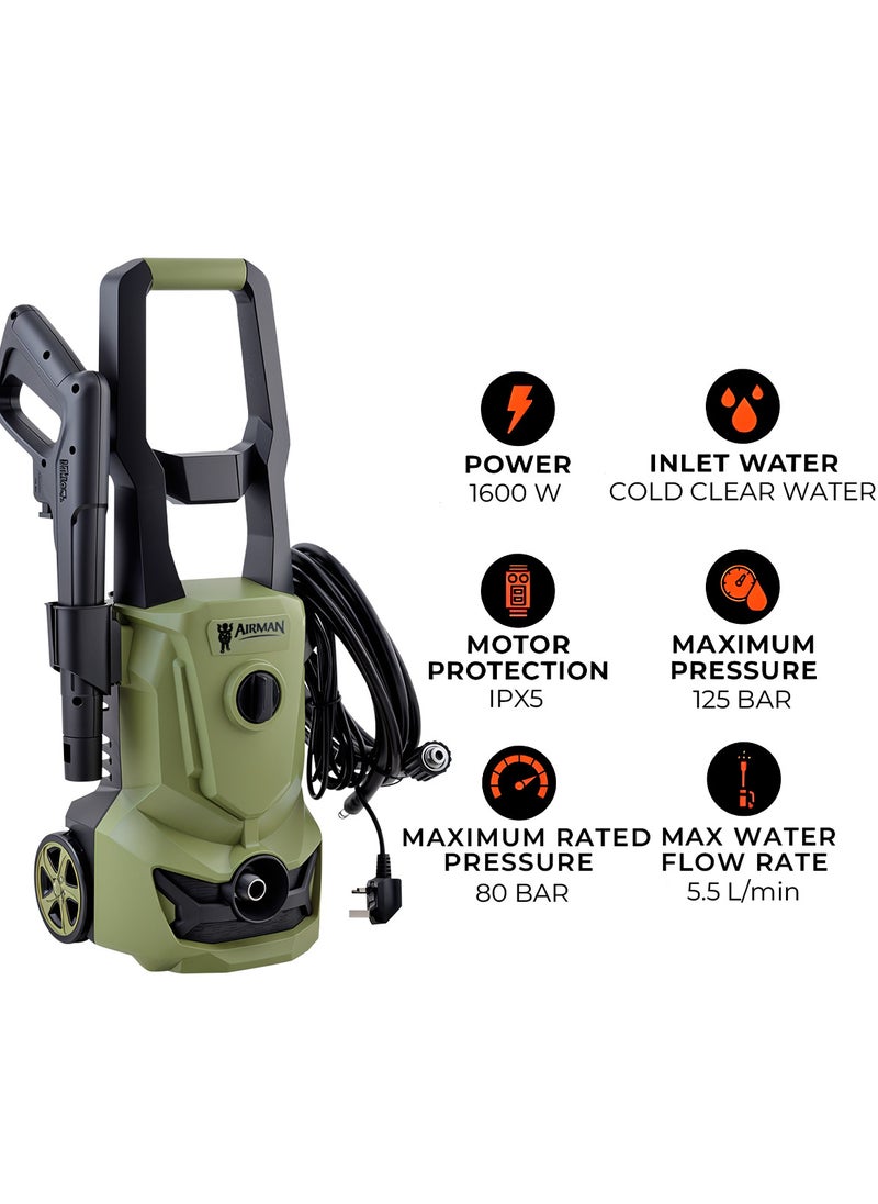 AIRMAN - Airman High-Performance Pressure Washer with 125 Bar and 1600W Power Car Cleaner SK103-16H - Image 1