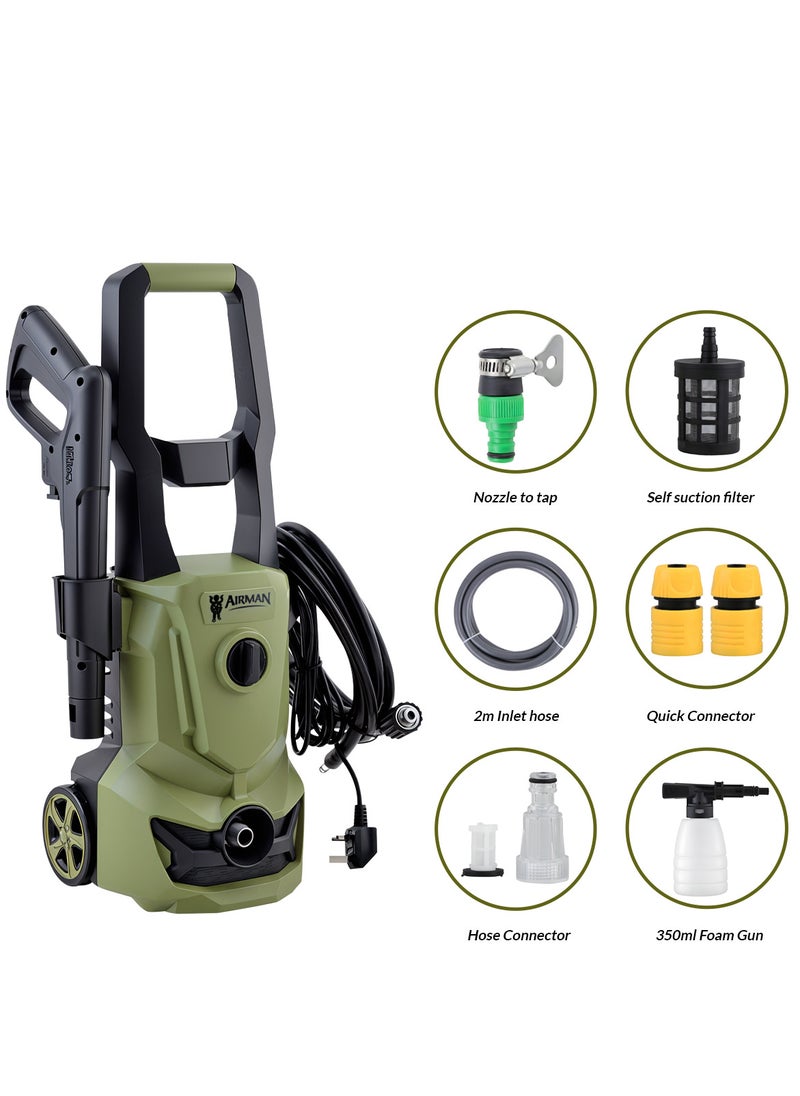 AIRMAN - Airman High-Performance Pressure Washer with 125 Bar and 1600W Power Car Cleaner SK103-16H - Image 1