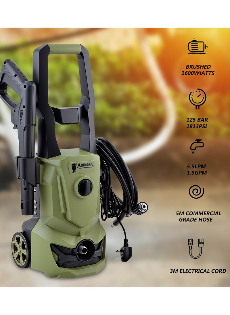 AIRMAN - Airman High-Performance Pressure Washer with 125 Bar and 1600W Power Car Cleaner SK103-16H - Image 1