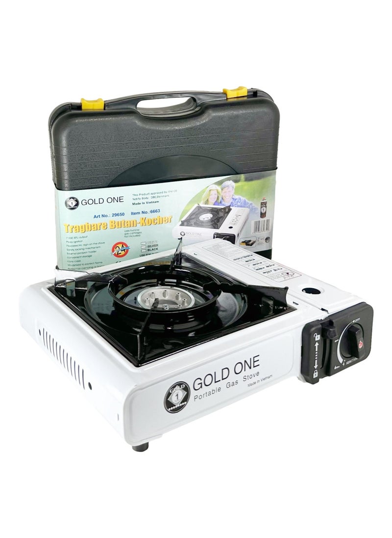GOLD ONE - Camping Stove 2in1 Picnic Portable Stove With Box White - Image 1