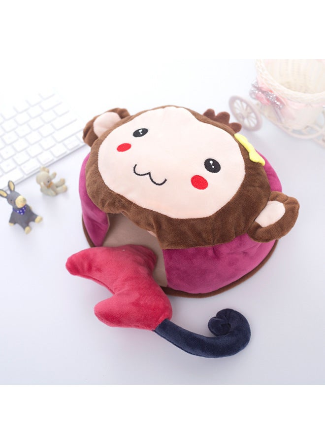 Winter Computer USB Heating Hand Warmer Heated Mouse Pad Cartoon Warm Mouse Pad Heated Hand Warmer Wrist Mouse-Color:Monkey - One Body [comes With One Heating Piece] - Image 1
