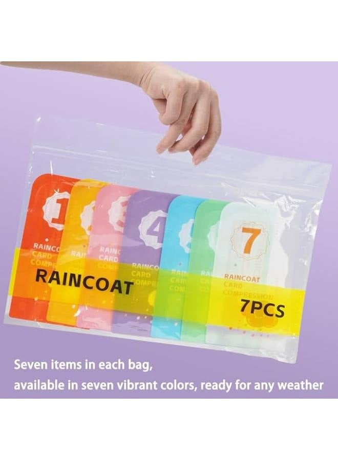 7 قطع إعداد معطف مطر شفاف لمرة واحدة، معطف مطر PVC للرجال والنساء، معطف مطر محمول (لون عشوائي) - Image 5