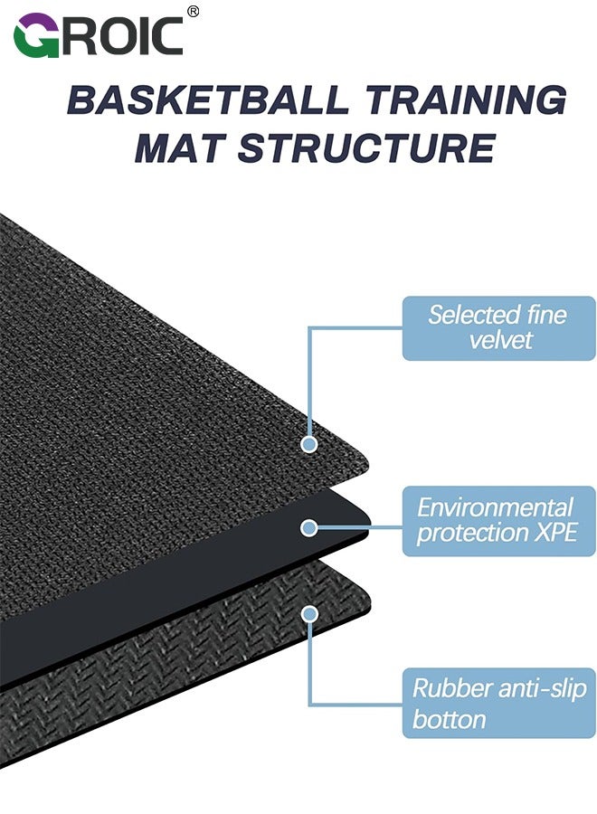 جرويك Basketball Footstep Training Mat, Portable Basketball Footwork Training Mat, Agility Footstep Training Mat, Basketball Pads for Training All Levels, Point Reminder Basketball Practice Equipment - Image 2