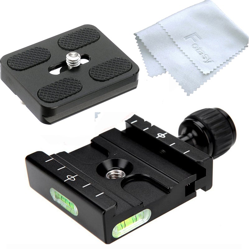 Fotasy 50mm Arca Swiss Type Clamp, Arca QR Clamp, 50 mm Arca Clamp, Arca Swiss Clamp, Quick Release Plate Clamp, QR Clamp, Arca Tripod Mount Adapter, for Tripod Head Monohead, with 50mm Arca Plate, Cl50_PU50, Black - Image 1