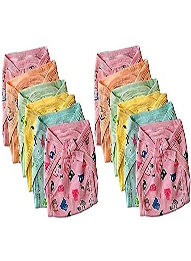 Teddyify Newborn Essentials, Washable, Reusable Langot/Cotton Cloth Nappies (0-6 Months) (Triangle, Multicolor) (hosiery cotton printed, pack of 6) - Image 1