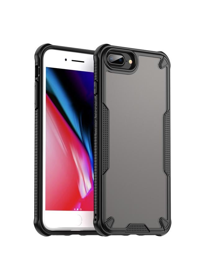 جراب هاتف Armor Glaze PC Hybrid TPU لهاتف iPhone 8 Plus (أسود)