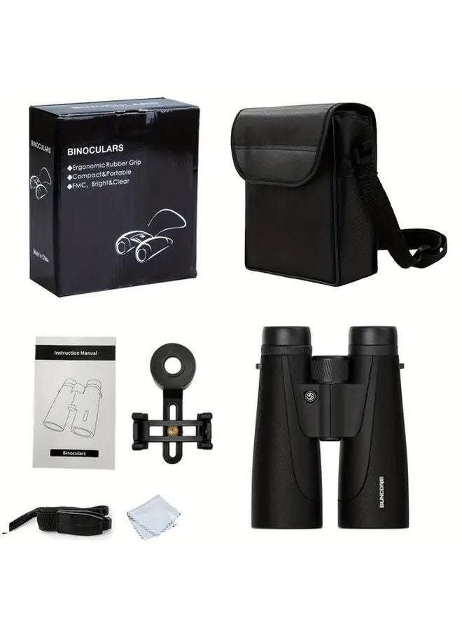 نظارة Suncore 10x50 ذات اللون الأسود للكبار، عالية الطاقة مع مشبك هاتف محمول لمراقبة الطيور - Image 5