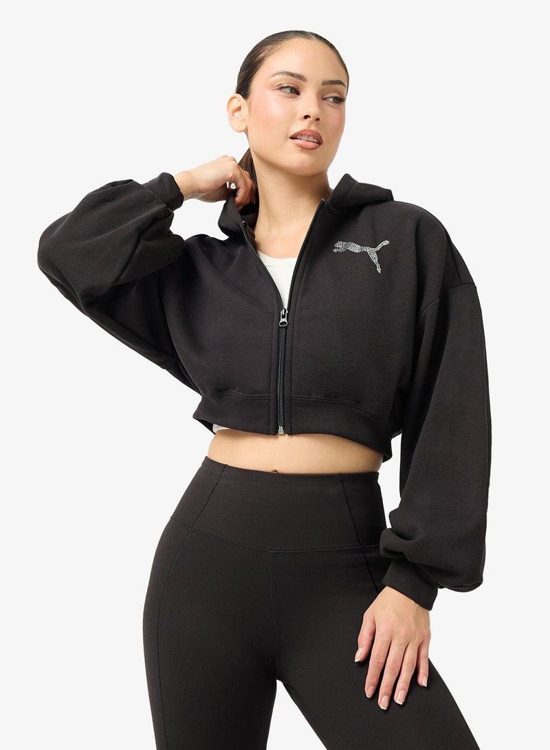 PUMA Essential Graphic Bedazzled Hoodie - Image 3