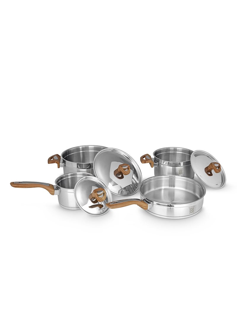 Serenk - Serenk Definition Stainless Steel 7 Pieces Cookware Set, Super Capsule Bottom Pots and Pans, Stay Cool Handles, Mirror Polished Design, Dishwasher Safe, Professional Grade, Induction Coookware - Image 1