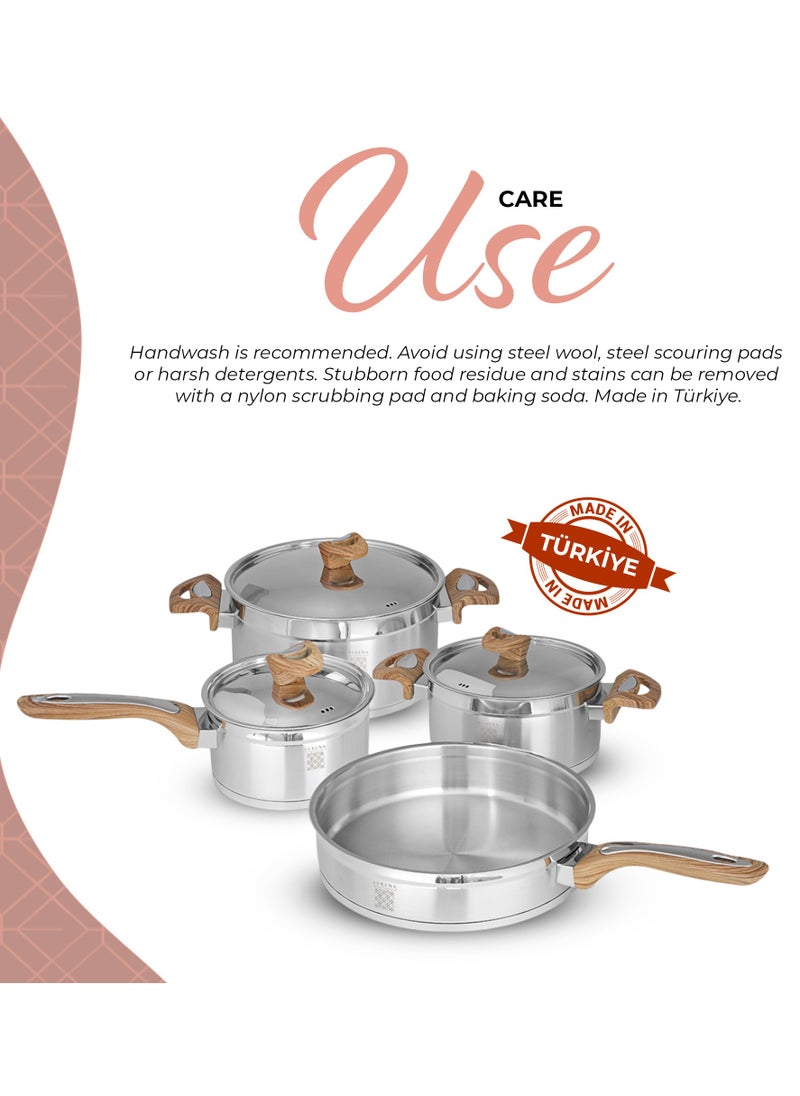 Serenk - Serenk Definition Stainless Steel 7 Pieces Cookware Set, Super Capsule Bottom Pots and Pans, Stay Cool Handles, Mirror Polished Design, Dishwasher Safe, Professional Grade, Induction Coookware - Image 1
