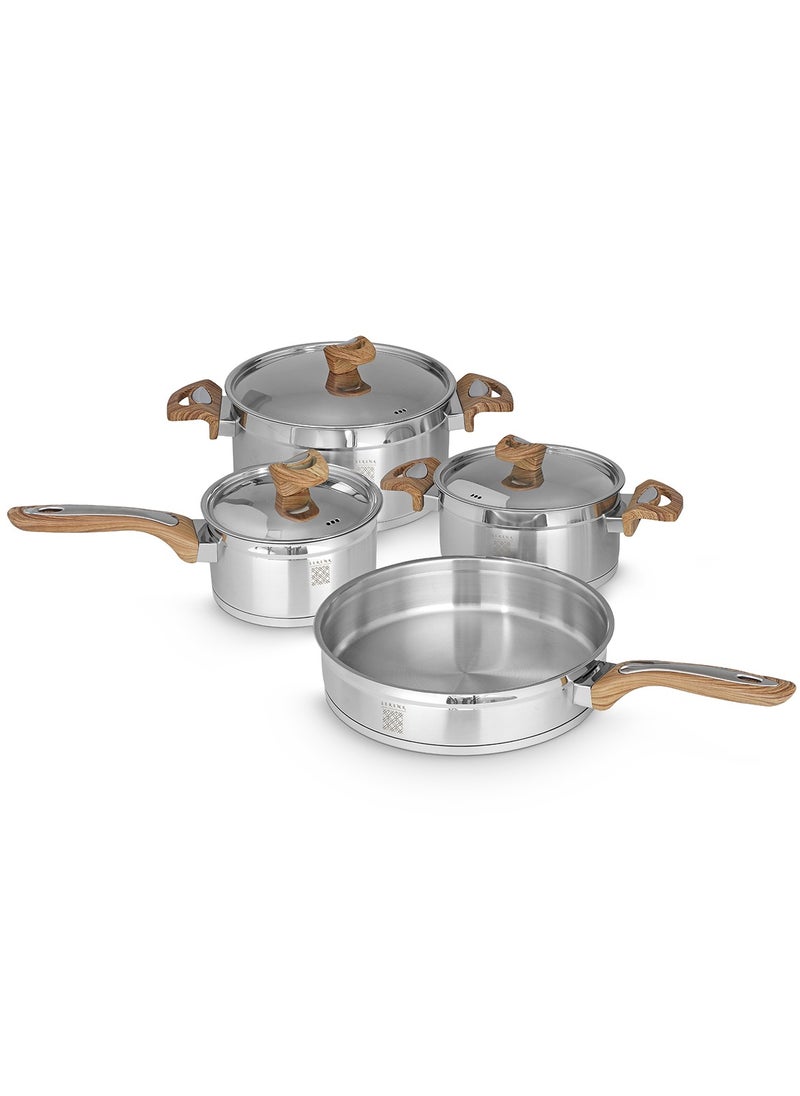 Serenk - Serenk Definition Stainless Steel 7 Pieces Cookware Set, Super Capsule Bottom Pots and Pans, Stay Cool Handles, Mirror Polished Design, Dishwasher Safe, Professional Grade, Induction Coookware - Image 1