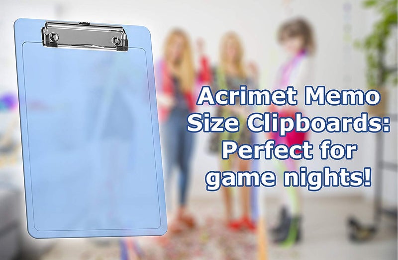 Acrimet Clipboard Memo Size A5 (9 1/4” x 6 5/16”) Low Profile Clip (Plastic) (Clear Blue Color) (3 Pack) - Image 5