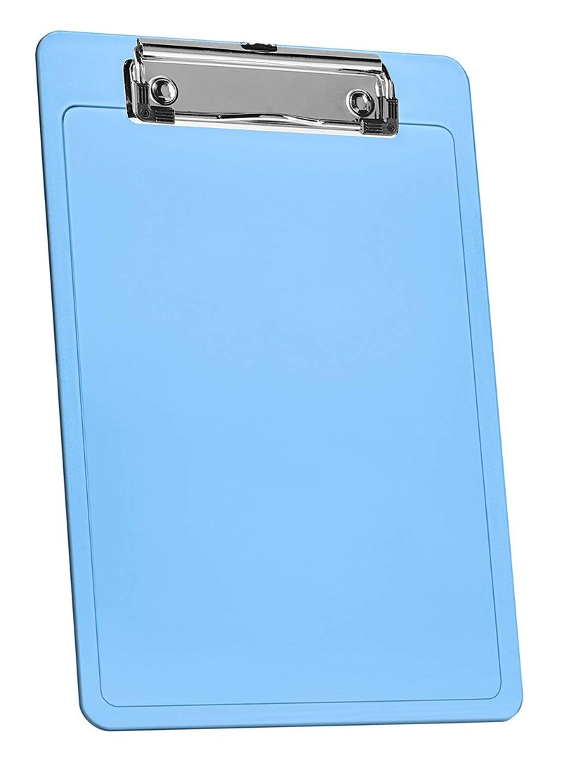 Acrimet Clipboard Memo Size A5 (9 1/4” x 6 5/16”) Low Profile Clip (Plastic) (Clear Blue Color) (3 Pack) - Image 2