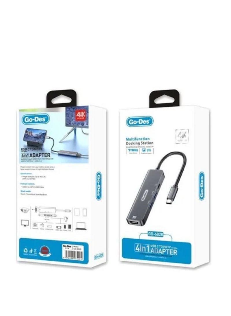 GO-DES Go Des GD-6828 Type-C To Hdtv 4 In 1 Converter Adapter HUB - Image 2
